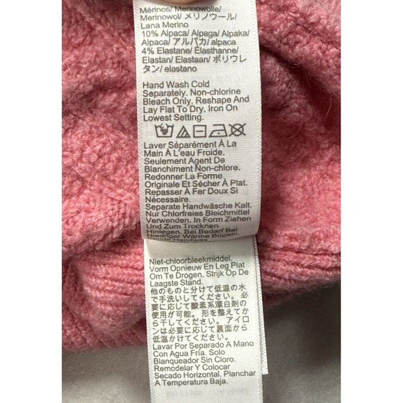 J.CREW Womens Merino Wool Alpaca Cable Knit Tank Top Sleeveless Vest Pink Sz XL - Picture 6 of 9